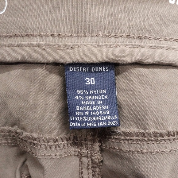 NWT Desert‎ Dunes Performance Chino Shorts 30x8 Morel Brown Mens Zipper Pockets - Picture 5 of 14